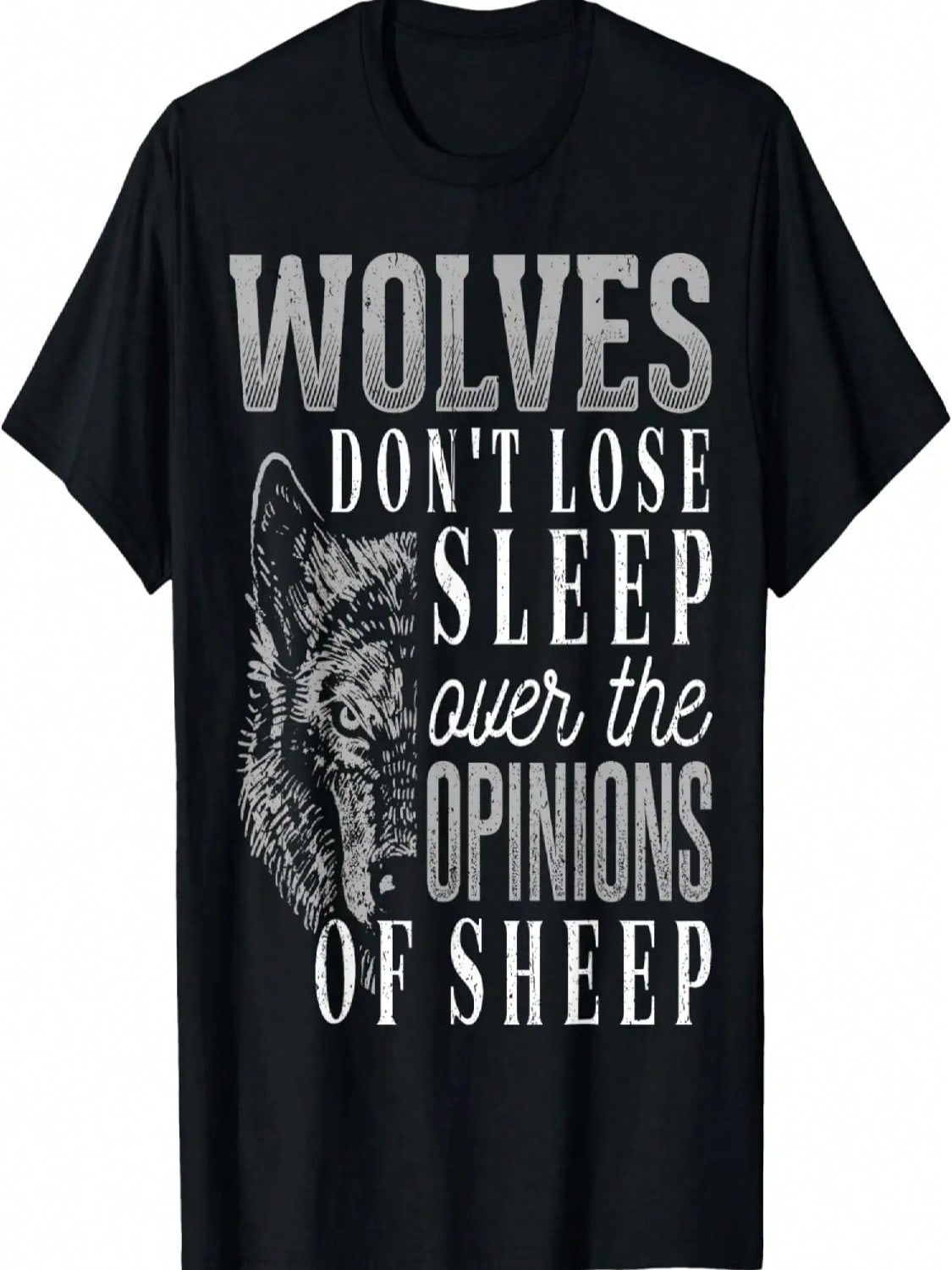 Wolves Don t Lose Sleep Over The Opinions Of Sheep - Grunge T-Shirt S разноцветный