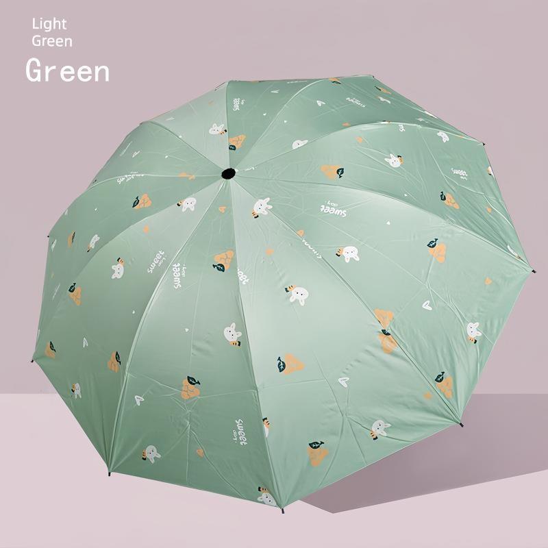 Manual Large Folding Umbrella for Female Students, Dual-Purpose Sun and Rain Umbrella, Sun Protection Umbrella