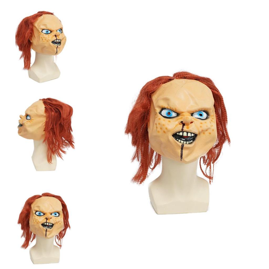 Childs Play Chucky Doll Halloween Latex Mask With Creepy Design For Party And Cosplay