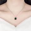 1SET European and American Romantic Emerald Rectangular Zircon Jewelry Set Women's Personality Colorful Rhinestone Necklace Earring Adjustable Ring