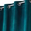 Velvet Eyelet Curtain 140 X 260 Cm Ribbed Petrol