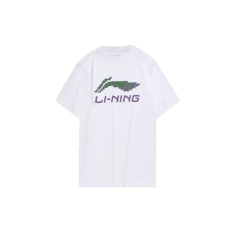 Li-Ning Logo Alphabet Round Neck Short Sleeve White Men s AHSP495-10 XXXL