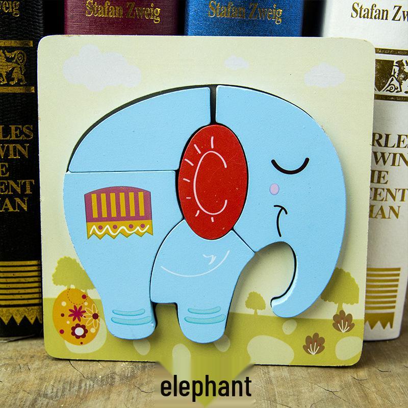 Thickened 3D Wooden Animal Puzzle Board for Toddlers 1-3 Years - Educational Toy