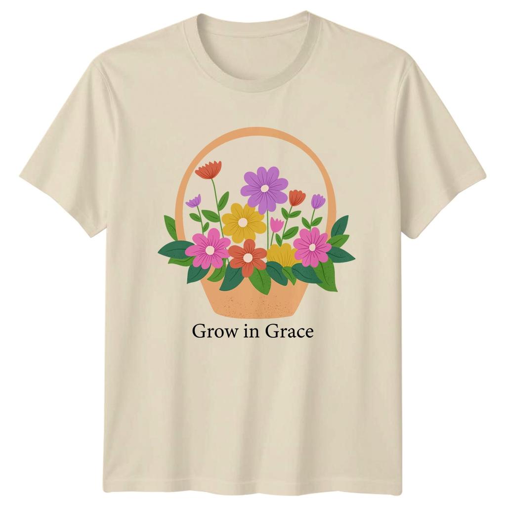 Grow In Grace Unisexs TShirt Spring Floral Mothers Day Gift For Her