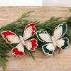 Double-Layered Christmas Butterflies Ornaments 3D Glitter Hand-Painted DIY Butterfly Hanging Decor Flocking Finish Multicolor
