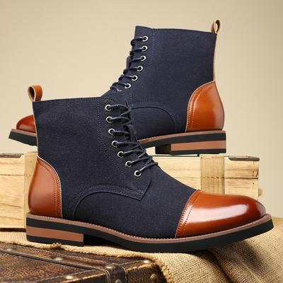 Herren Klassische Winter Plüsch Schneestiefel Motorrad Cowboy Stiefel Echtes Leder High Top Herrenschuhe Designer Herren Stiefeletten