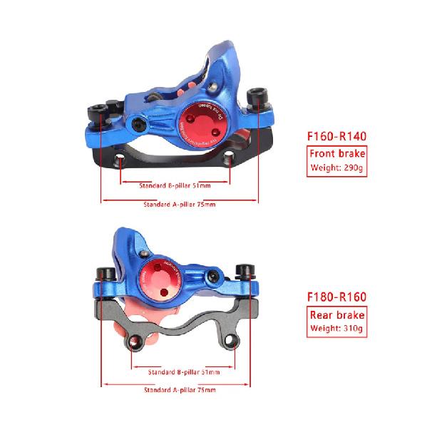 ZOOM Hydraulische Fahrradbremse HB-875 Mountainbike Scheibenbremse Vorne 800mm / Hinten 1400mm Hydraulische Bremse MTB Fahrradzubehör