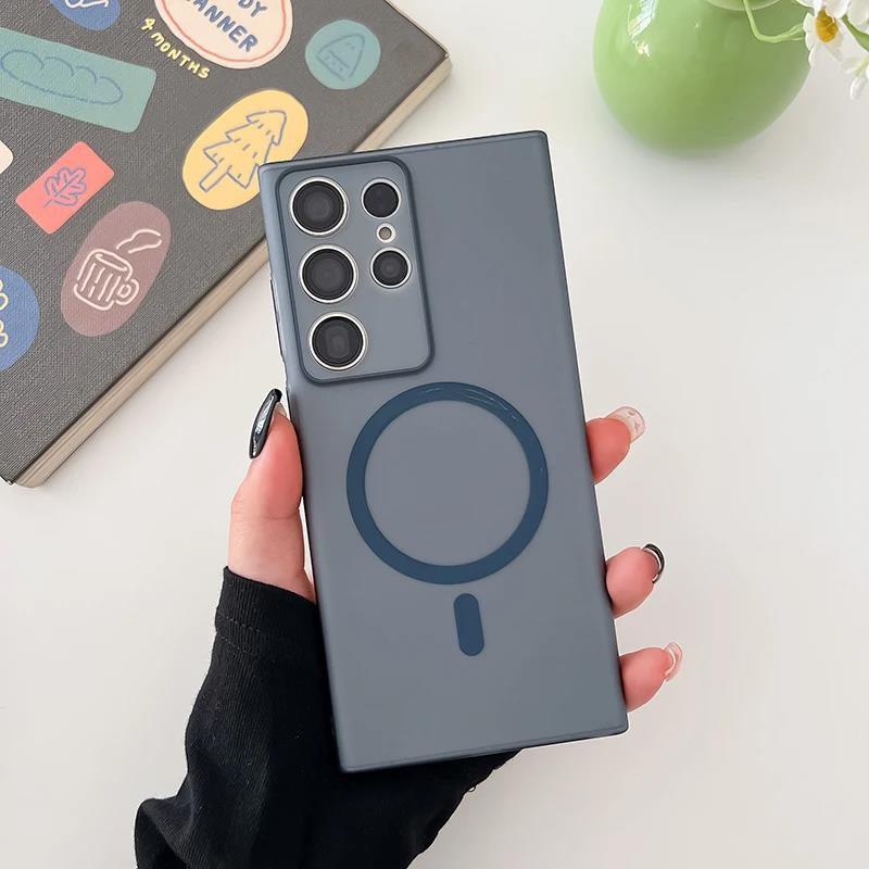 Matte Translucent Frosted For Magnetic Magsafe Case For Samsung Galaxy S23 S24 Plus S24 Ultra Wireless Charging Ultra Thin Cover