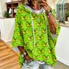 Women's Christmas Graphic Print Hooded Loose Fit Sweatshirt