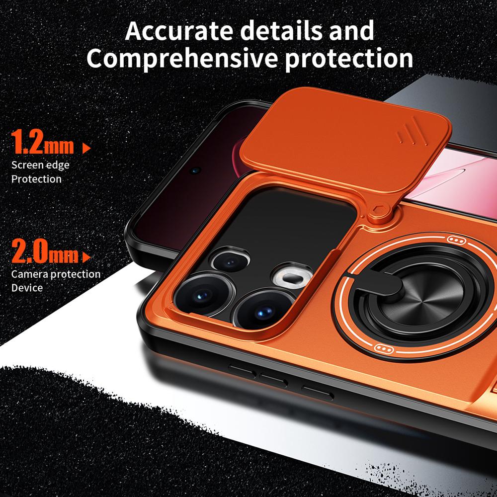 KEYSION Magnetic Phone Case for OPPO Reno13 Pro 5G Reno13 F 5G Slide Camera Protection Upright Kickstand Ring Shockproof Cover