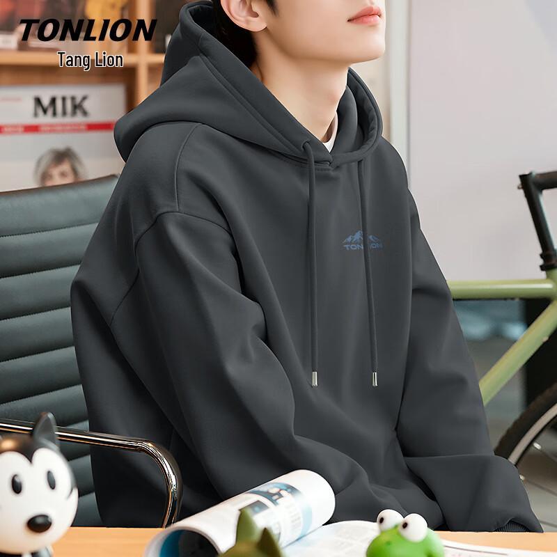 TonLion Men's American Retro Hooded Sweatshirt