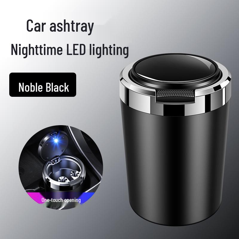 Dongfeng Car Ashtray: Stainless Steel, Flip-Top, Trendy Design