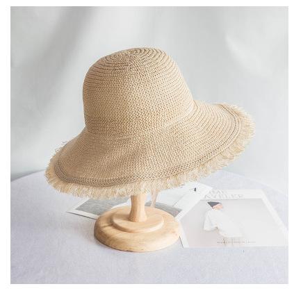 

Summer Wide Large Brim Beach Sun Hats Women Panama Hats Straw Cap Female Bucket Hat 56-58cm