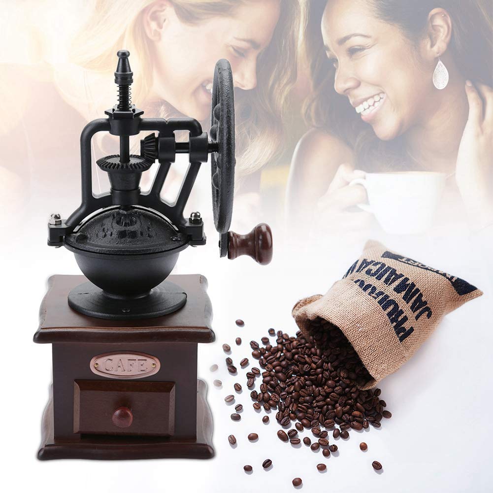Classic Manual Coffee Mill, Adjustable Grind Size, Stainless Steel, for Home Use, Grinds Beans, Pepper, Seasonings, and Grains, Multi-Purpose,