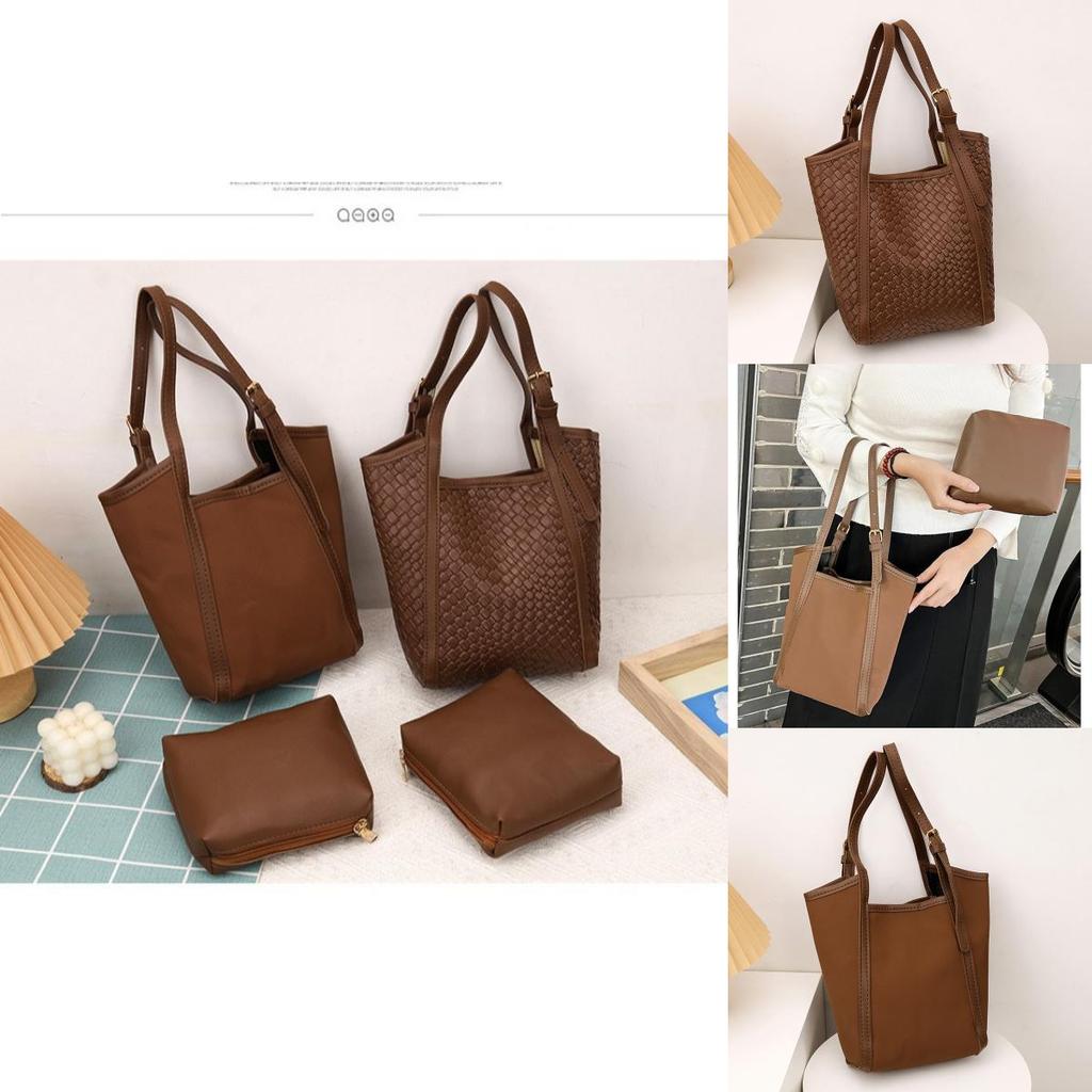 Pwoven Pattern Bucket Bag With Magnetic Closure For Daily Streetwear Style Women