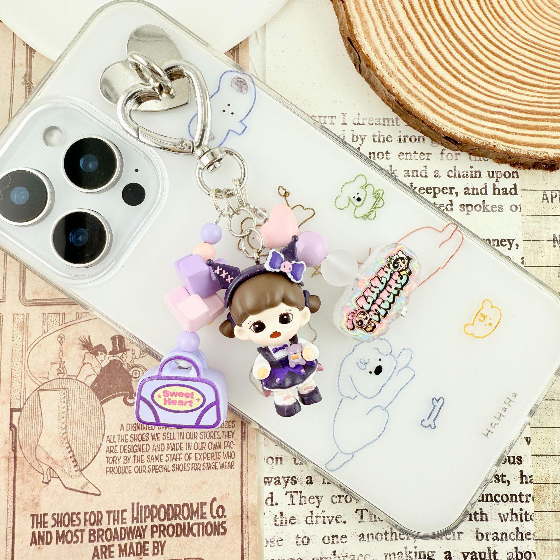 Kuromi POP Keychain: DIY Little Sister Zoraa Doll Pendant & Elephant Phone Charm Backpack Accessory.