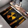 Radiation Warning Symbol Rug Non-slip Rug Suitable for Living Room and Bedroom Sofas.