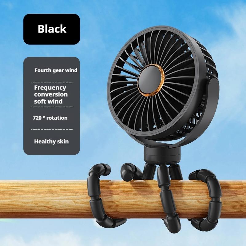 

Fan New Ice Super Cooling Conductor Desktop Bedside Variable Frequency Shaking Head Digital Display Octopus Shaking Head Fan
