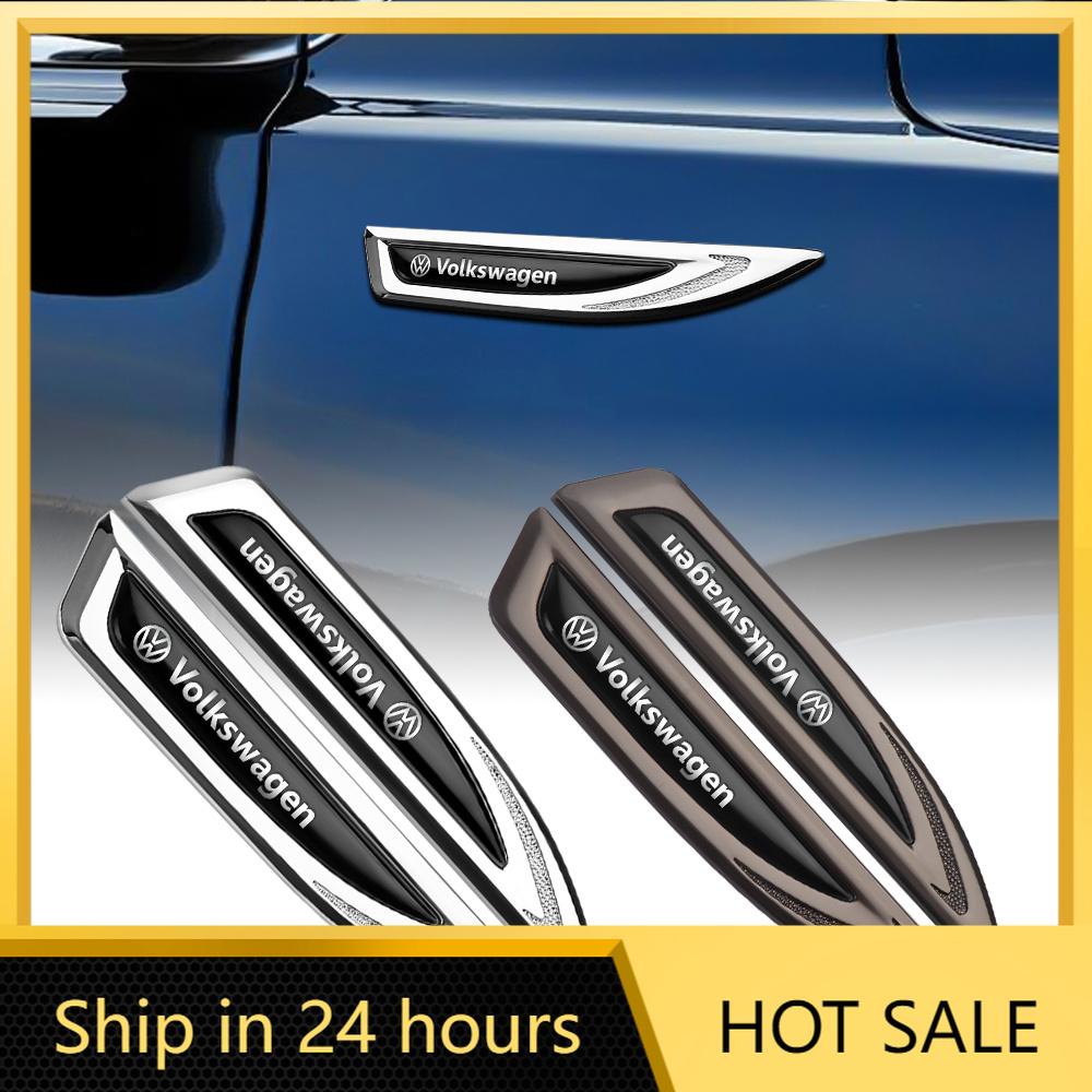 Valve Stems Caps 2PCS For Volkswagen VW GTI Golf Polo Passat CC Tiguan R RLine Beetle Jetta Touareg 3D Metal Car Body Side Fende RA8