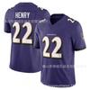3. Gen Rugby Trikot Baltimore Ravens 22 Schwarz Henry Stil Herren Sportshirt