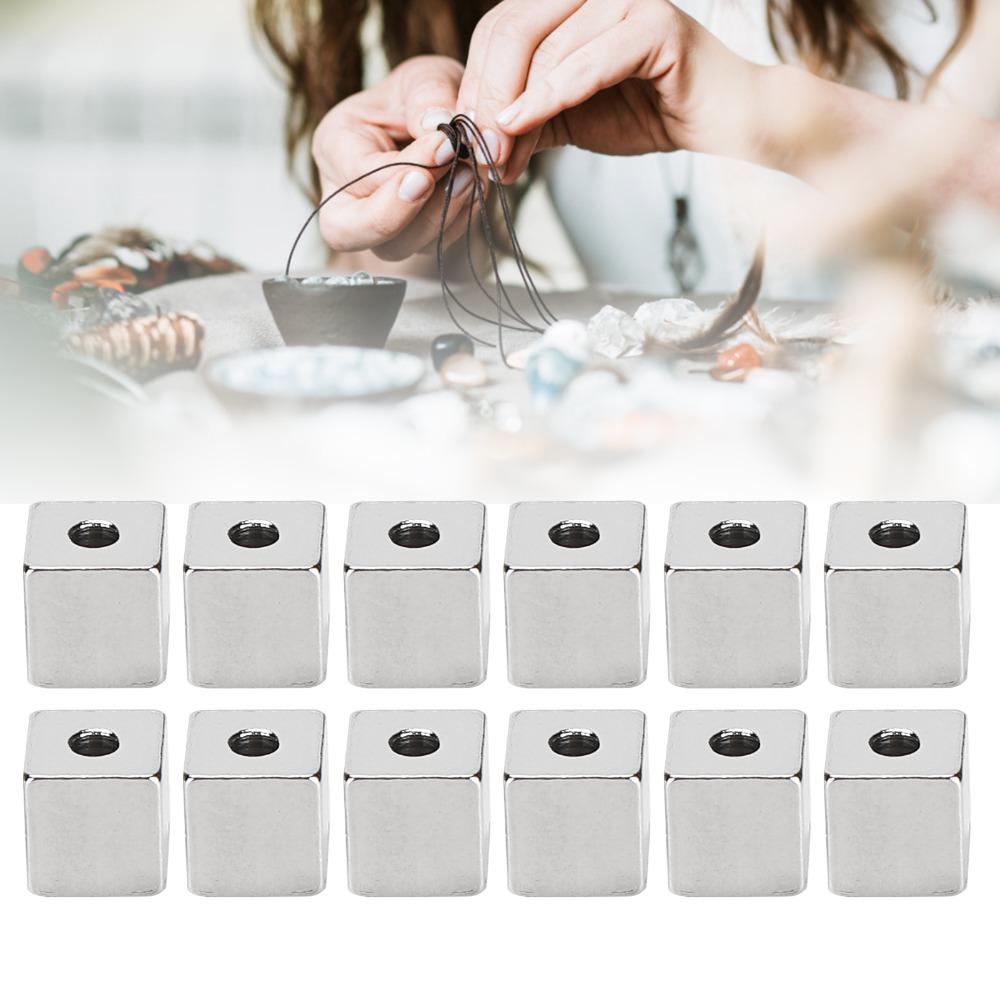50pcs Stainless Steel Square Spacer Beads Steel DIY Necklace Accessories  DIY Jewelry Making