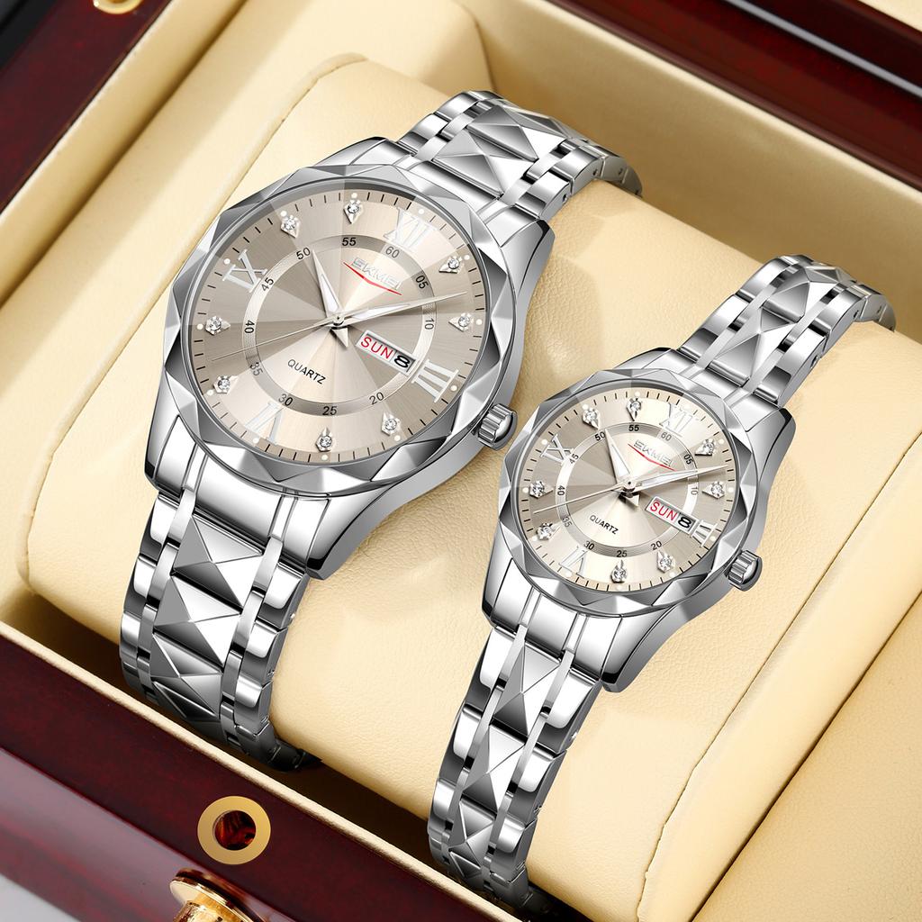 SKMEI 9369 & 9370 Luxury Quartz Watches Men Women Waterproof Fashion Watch Couple Sports Clock Reloj Hombre Week Date Display