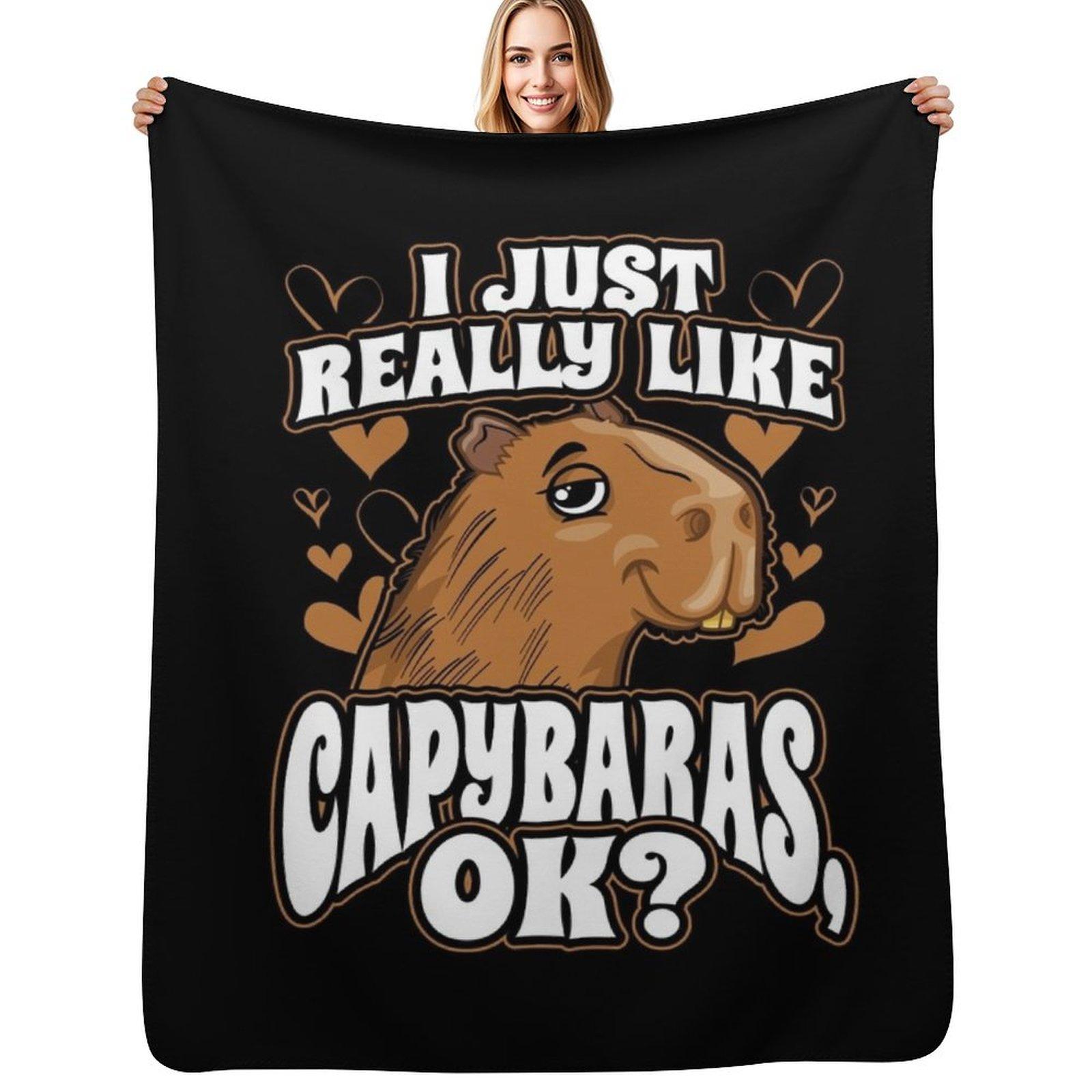 I Just Really Like Capybaras OK Throw Blanket Fade Resistant Durable Throw Blanket 102x76cm(40x30in)