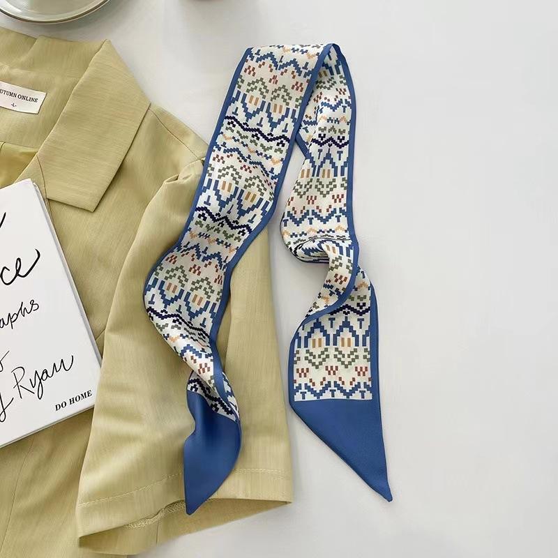 Qiandongge Seidenschal Stirnband Retro Weiblichkeit Gebundener Pferdeschwanz Schleife Band Stirnband Streamer Stirnband Mori Serie