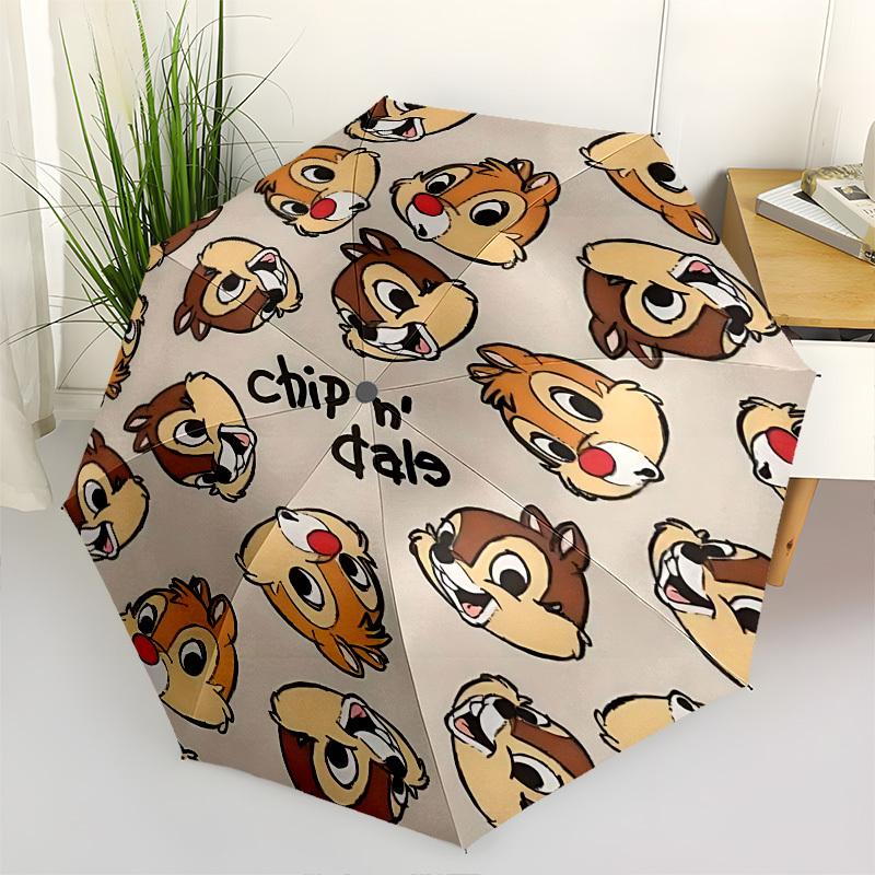 

Chip n Dale Themed Automatic Opening and Closing Umbrella, Brightly Colored 8-rib Portable Umbrella, Suitable for Men and Women, A Perfect Gift for