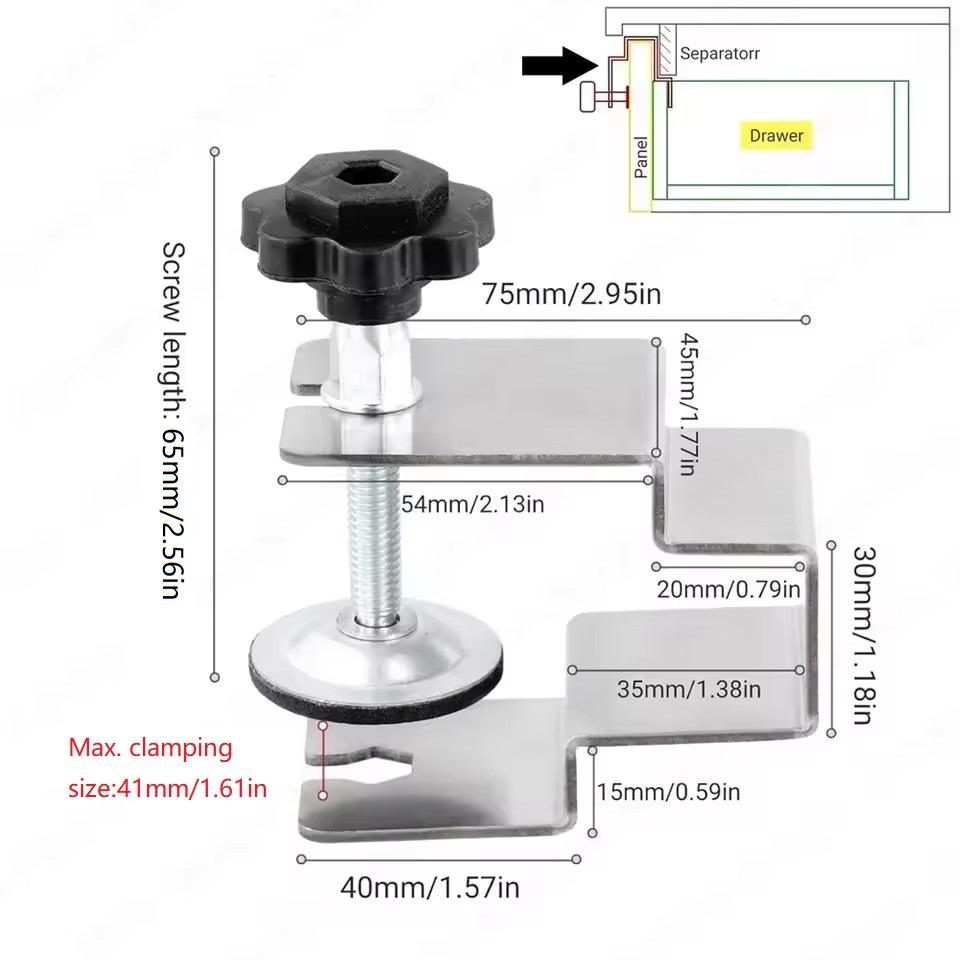 Drawer Front C Clamp Stainless Steel Heavy Duty Mounting Clamp For Furniture Repairing Construction Tools Accessories