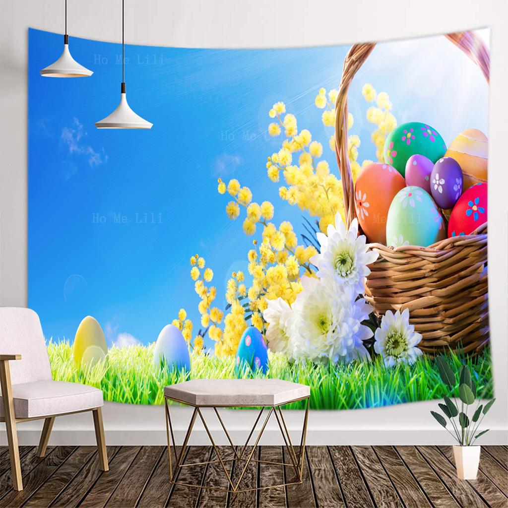 Home Decoration Easter Series Printing Polyester Blanket Wall Hanging Is Suitable for Bedroom Living Room Tapiz