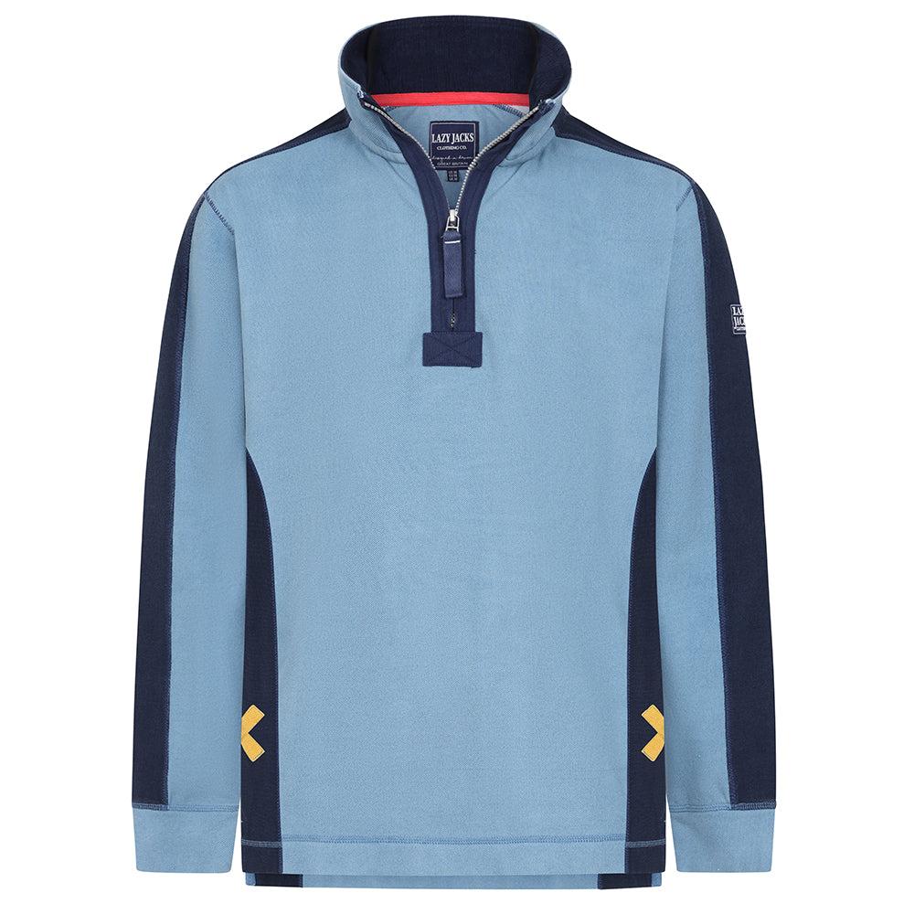 Lazy Jacks Mens Contrast Panel Pique Sweatshirt