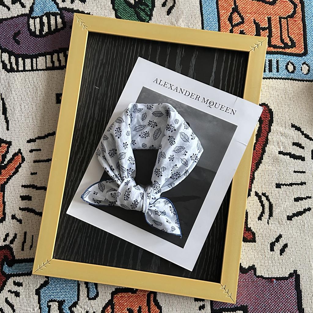 1Pc Women'S Silk Scarf Small Square Women'S Cotton And Linen Scarf Fresh Small Floral Encryption Decorative Retro Headband