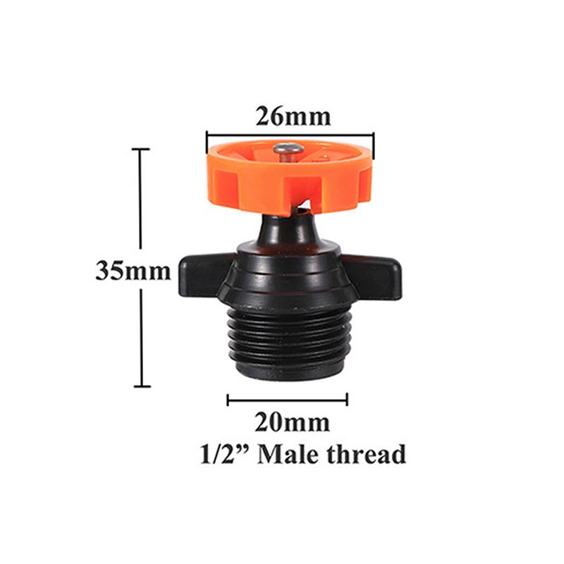 5Pcs 360 Degree Rotating Watering Nozzle 1/2" Male Thread Automatic Rotation Sprinkler Garden Lawn Flower Vegetable Irrigation