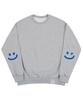 GRAVER [Unisex] Elbow Smile Drawing Sweatshirt_Gray/Blue Logo