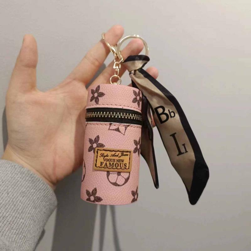 Portamonete Portachiavi Rotondo Mini Popolare: Borsa Porta Balsamo Labbra Busta Rossa