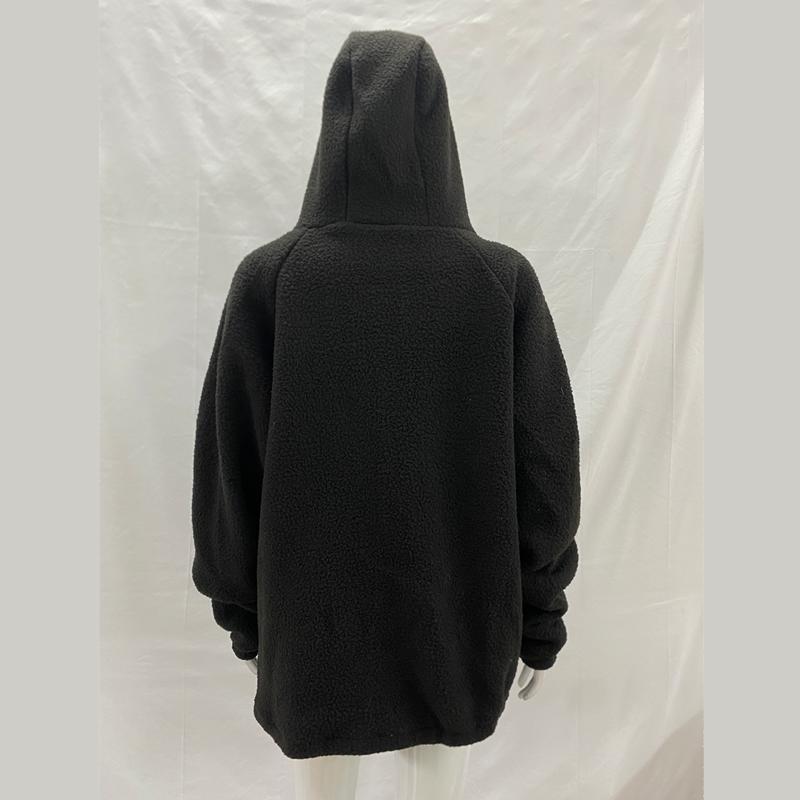 Y2K letter trendy casual loose autumn and winter high neck warm hooded zipper sweatshirt