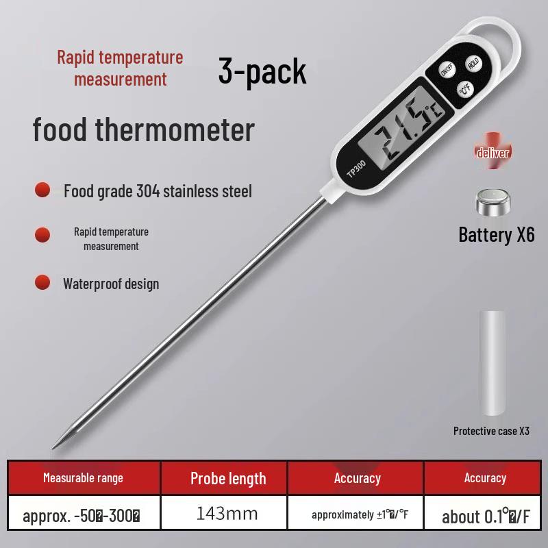 Sondă de Temperatură Multifuncțională pentru Bucătărie: Mâncare, Apă, Ulei, Lapte, Pâine