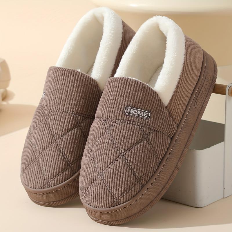 Women's & Men's Winter Slippers Heavy-Duty Thick-Soled Warm Indoor Outdoor House Shoes with Sole