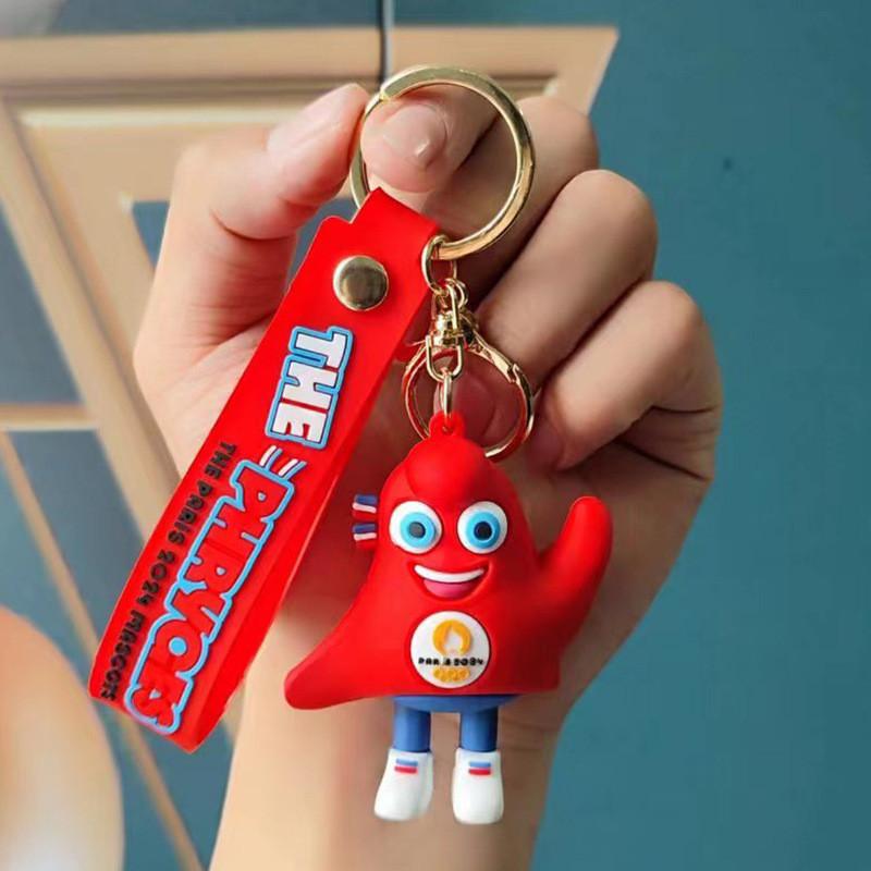 Adorable 2024 Paris Mascot Frigee Keychain Silicone Souvenir Perfect For Gifts