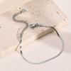 Anlaufgeschütztes Edelstahl Silberfarben Fischgräten Flaches Schlangenketten Armband für Damen Minimalistischer Schmuck