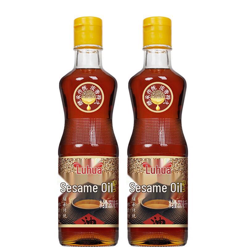 Luhua Pressed Sesame Oil (2 x 350ml Bottles)