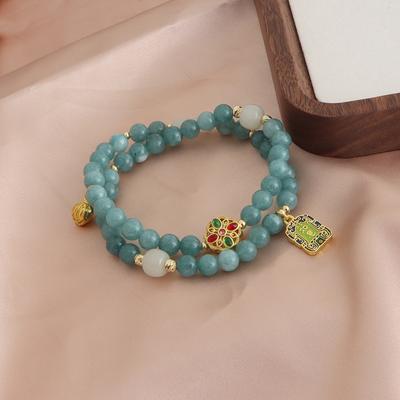 Bracelet Natural Blue Water Jadeite Crystal Bracelet Cloisonne Plum Blossom Duobao Bracelet Versatile