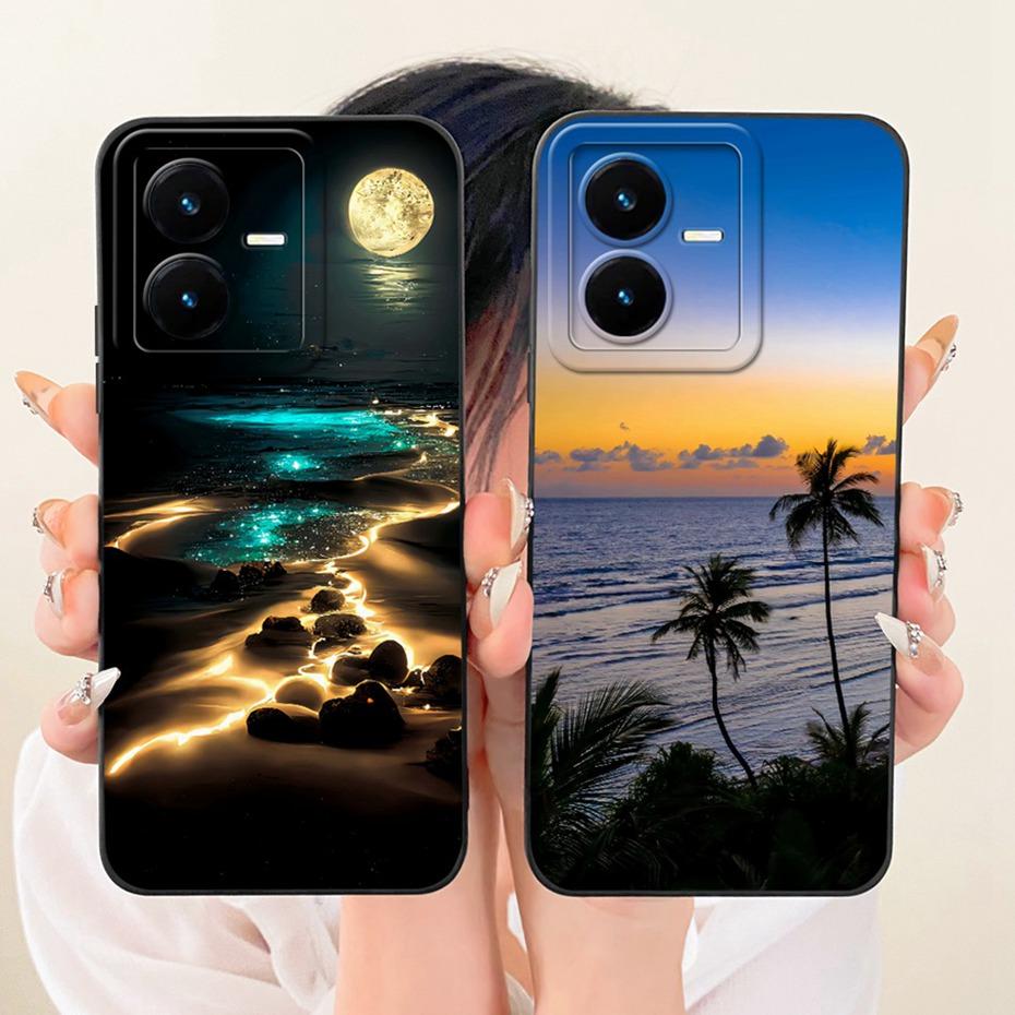Cute Printed Phone Case For Vivo Y22 Y22s Y22t Soft Silicone Shockproof Cases For Vivo V2206 V2207 Y22 Y22S Y22T Covers Bumpers