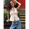 Transitional Sexy Western Style New Fashion Street Sexy Navel Slim Fit Lace-up Sleeveless Vest Top Women