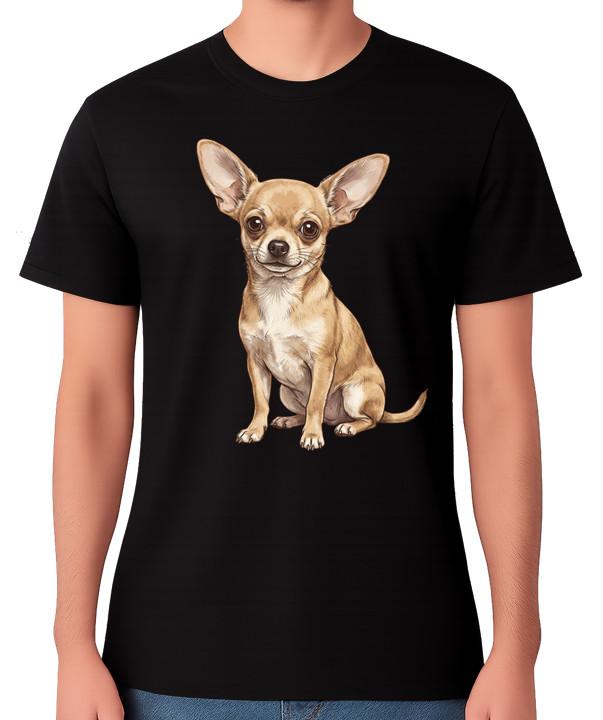 Chihuahua Dog Illustration T-Shirt Cute Pet Lover Unisex Tee S разноцветный