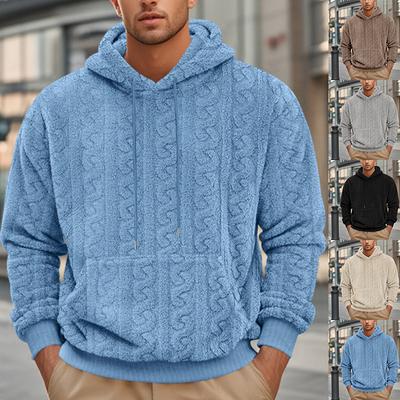 Autumn Winter New Fashion Men's American Style Solid Color Long Sleeve Hooded Pullovers Sweatshirts Male Hoodies Clothes