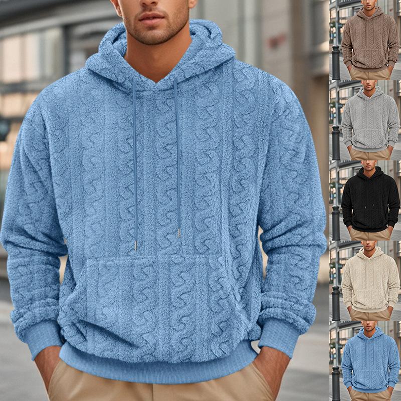 Autumn Winter New Fashion Men's American Style Solid Color Long Sleeve Hooded Pullovers Sweatshirts Male Hoodies Clothes