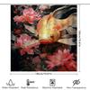 Luxury Golden Fish Peony Shower Curtain Extra Long Waterproof Bath Decor For Home Living Room Pink Floral Print Wall Hanging