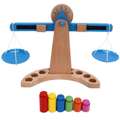 Holzwaage Spielset Pädagogisches Balancierspielzeug Mathe-Lehrspielzeug für Kinder
